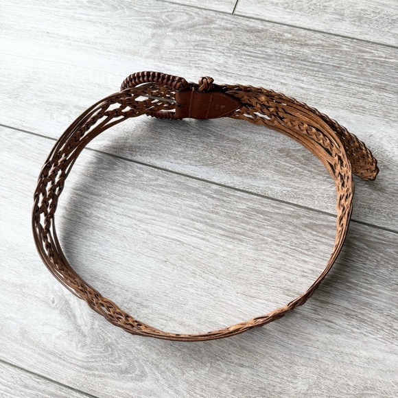 Vintage Handmade Wide Woven Leather Belt - Picture 7 of 15